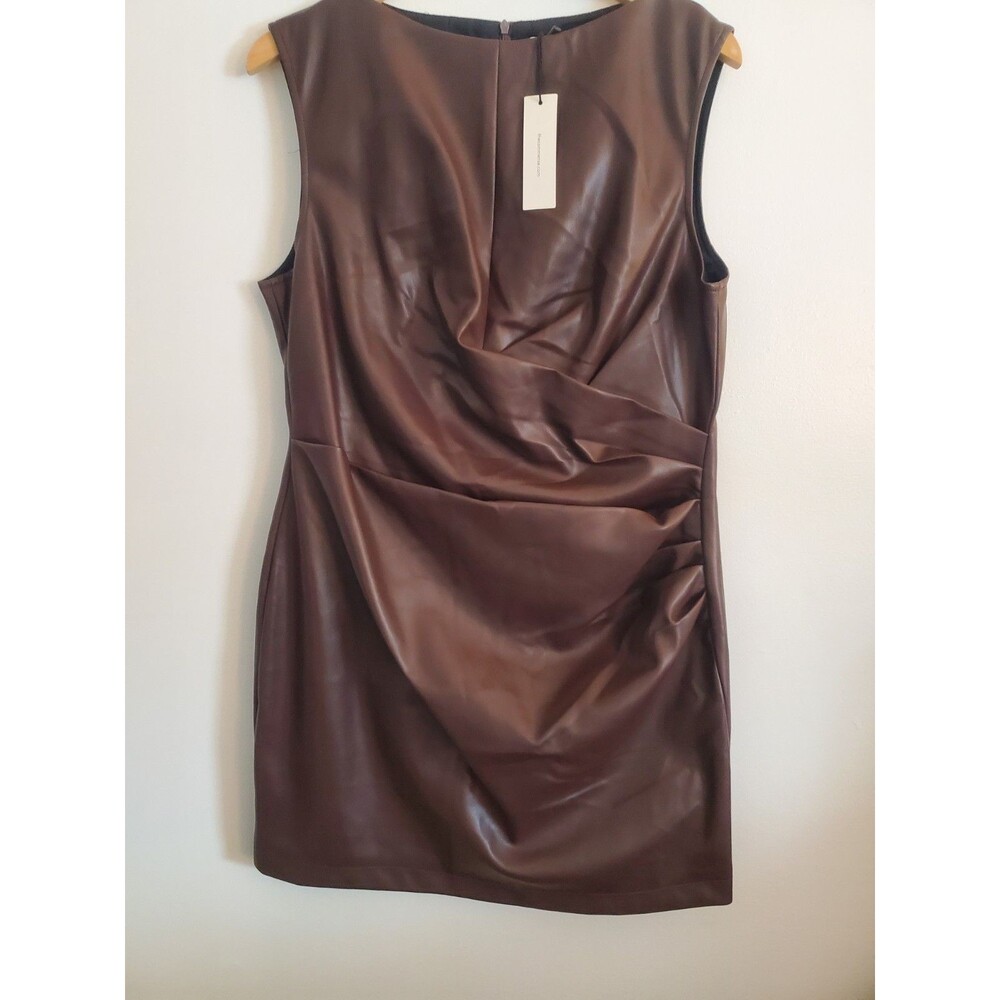Commense Brown Faux Leather Dress Size Xl